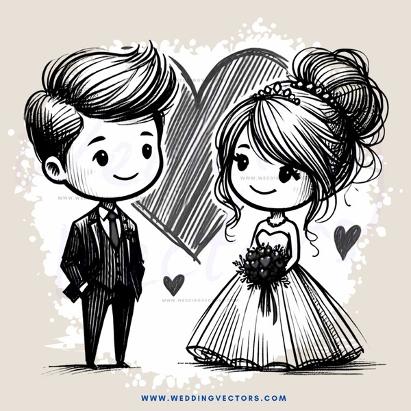 a couple standing in front of a heart