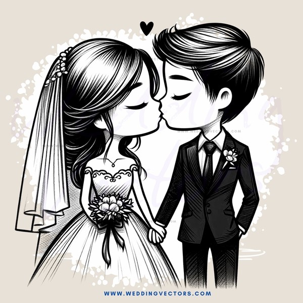 wedding couple kissing with flowers and tie clip on suit