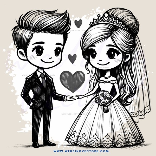 wedding couple portrait in black and white