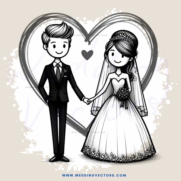 a boy and girl holding hands on their wedding day