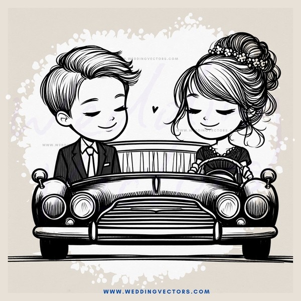a couple sitting in an old car