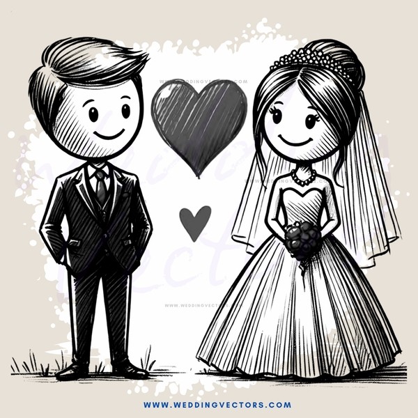 black and white wedding picture