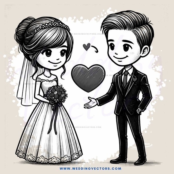 a bride and groom showing their love