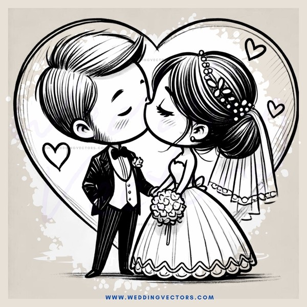 man and woman kissing with heart decoration