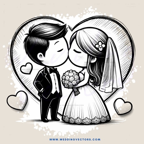 wedding kissing couple