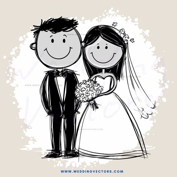 a happy couple on their wedding day
