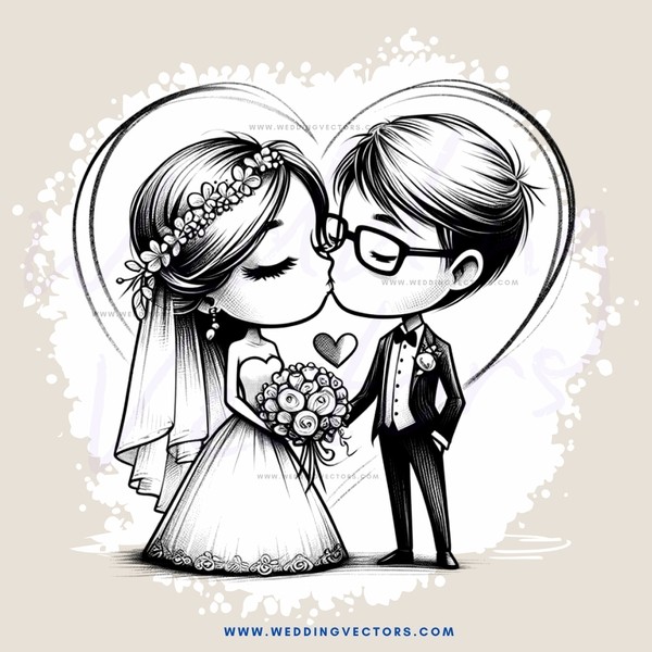 wedding portrait - a cartoon image