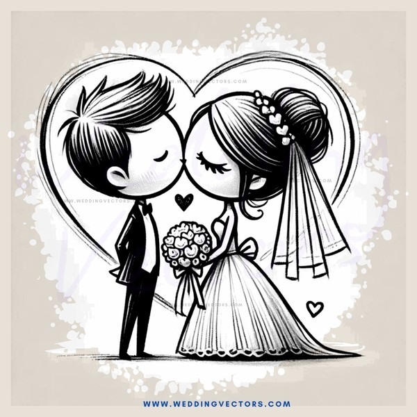 wedding couple kissing picture in black and white