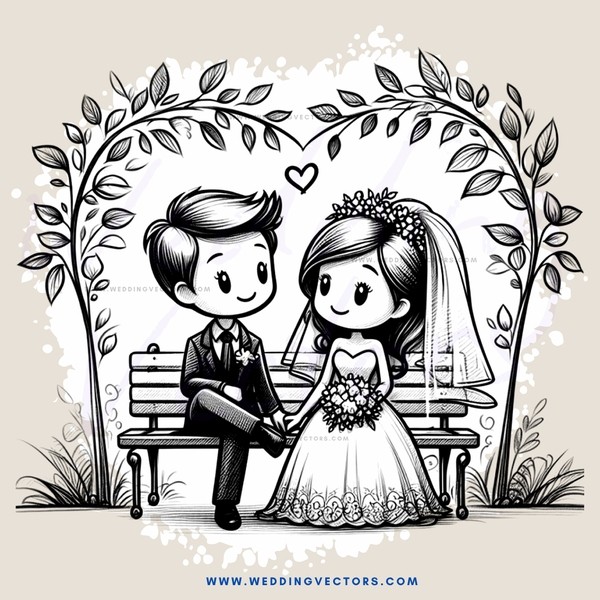 the engaged couple sits on a bench together