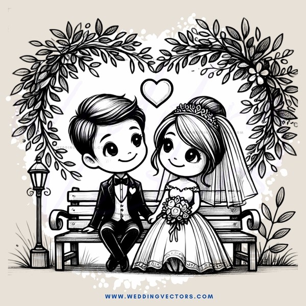 a happy couple on a bench