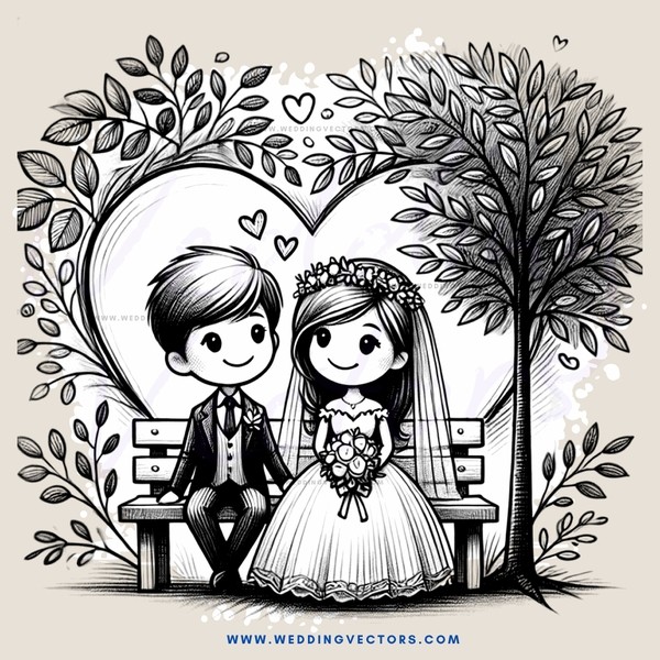 a wedding portrait in black and white