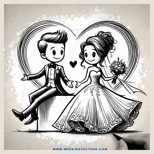 a bride and groom on their wedding day