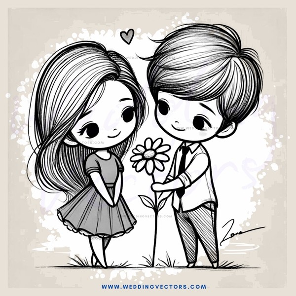 two children holding flowers and smiling