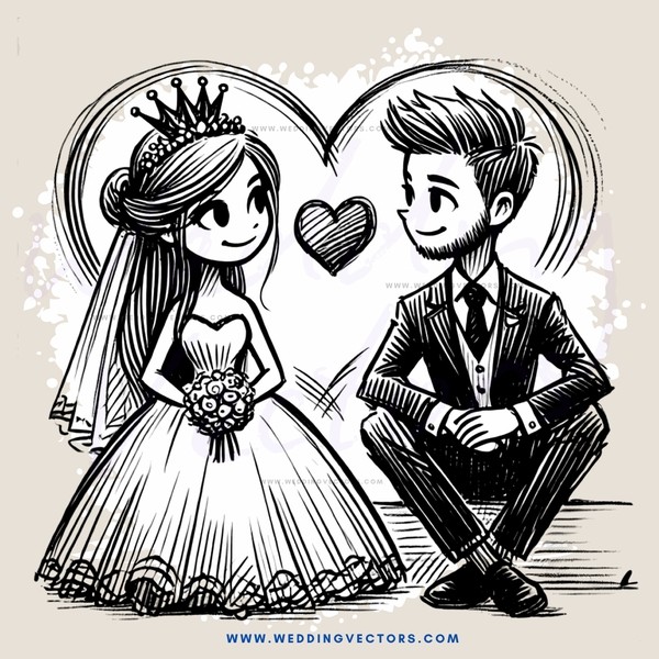 bride and groom sitting down together