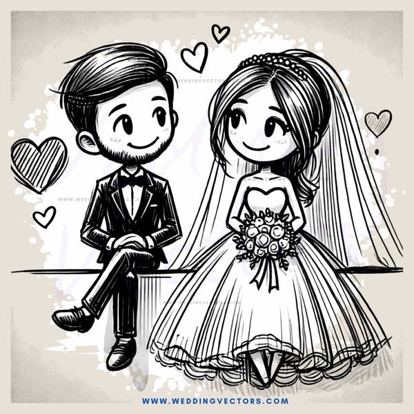 a bride and groom sitting on a bench