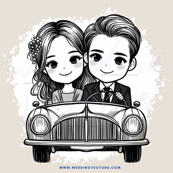 the young couple in the car