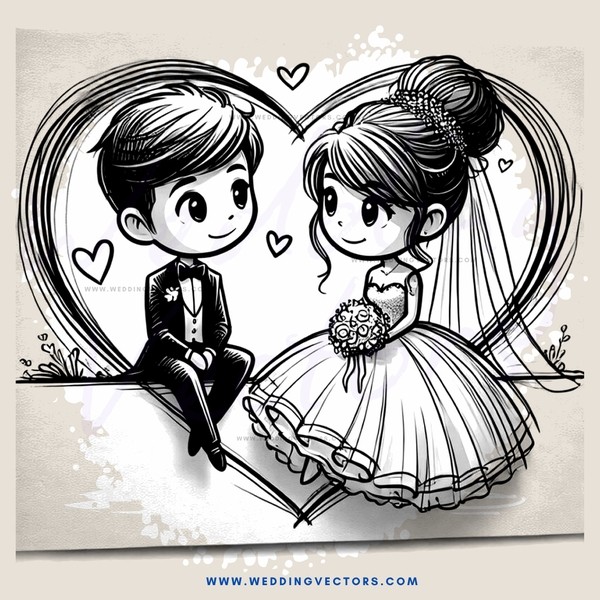 wedding couple picture with bride and groom sitting together and holding flowers