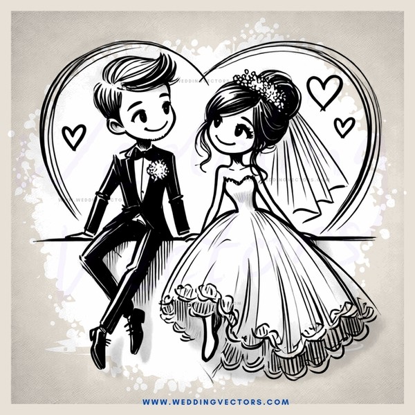 a bride and groom standing in front of their love