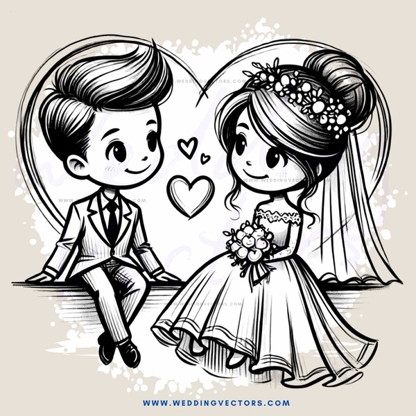 bride and groom in love