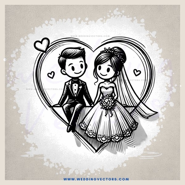 a couple sitting in an outline of a heart
