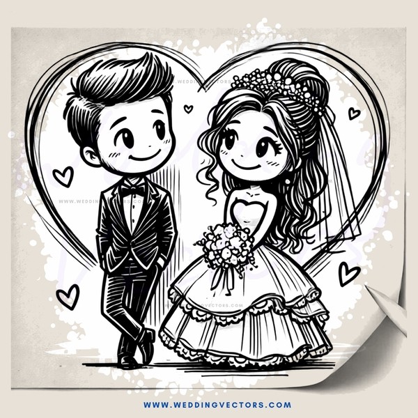 wedding couple standing next to each other