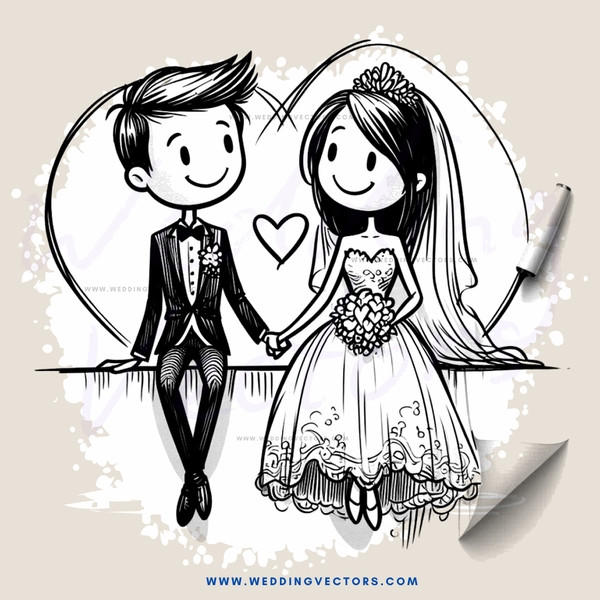 wedding paper clip art design
