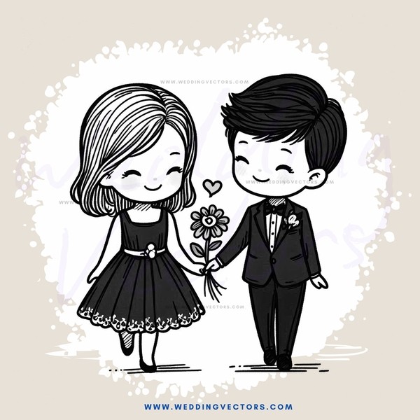a couple in black and white
