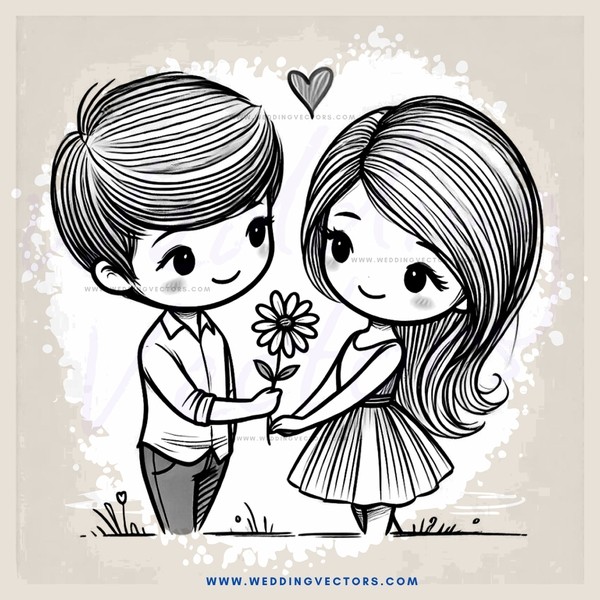 love between two people with one flower