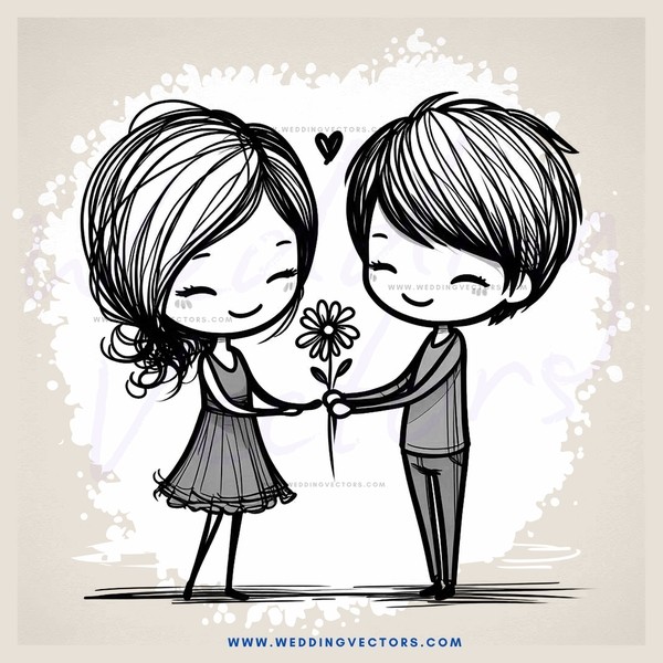 two people embracing and holding flowers