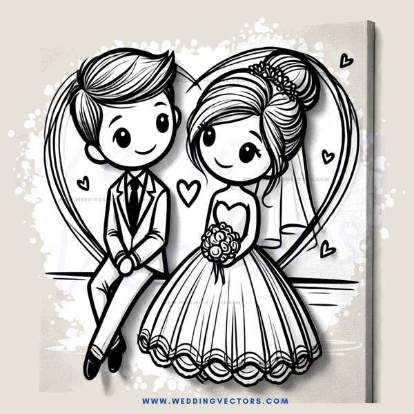 a cartoon wedding anniversary card