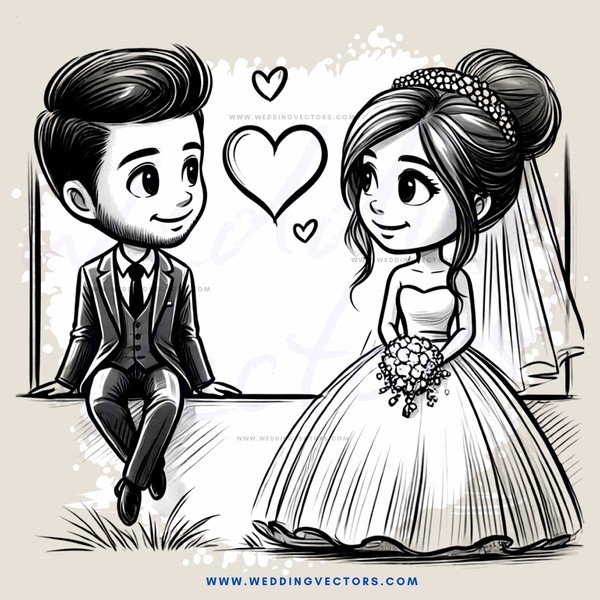 a bride and groom sitting together