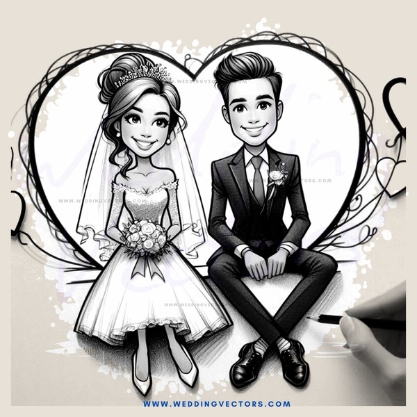 cartoon wedding heart image