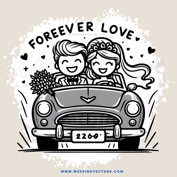forever love cartoon car image