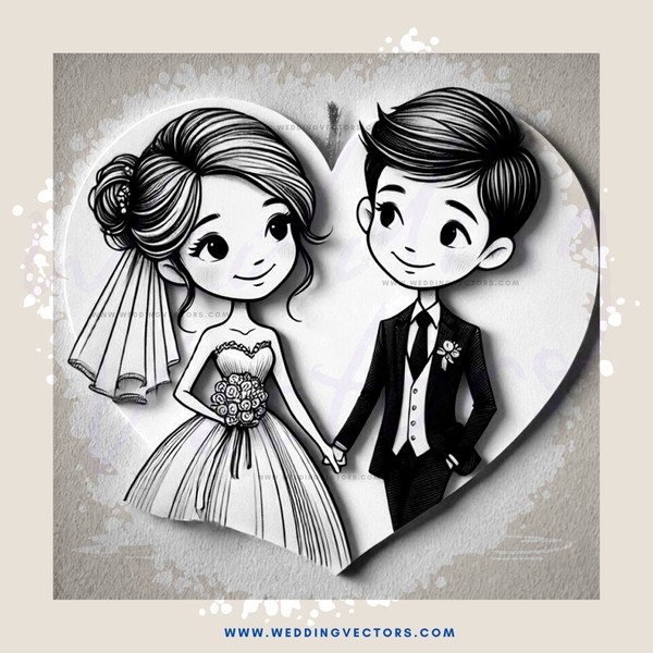 an icing heart shaped couple clipart image