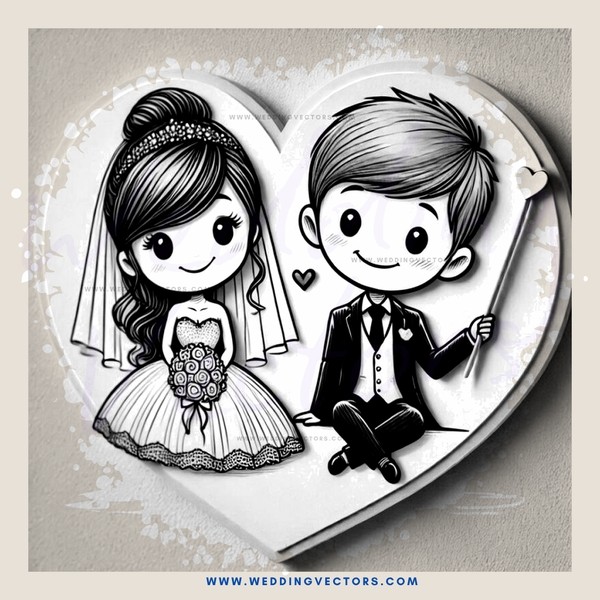 couple on flowered heart set to dance