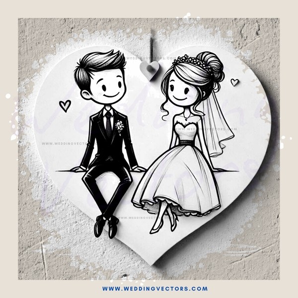 a heart shaped decoration with an engagement couple on it