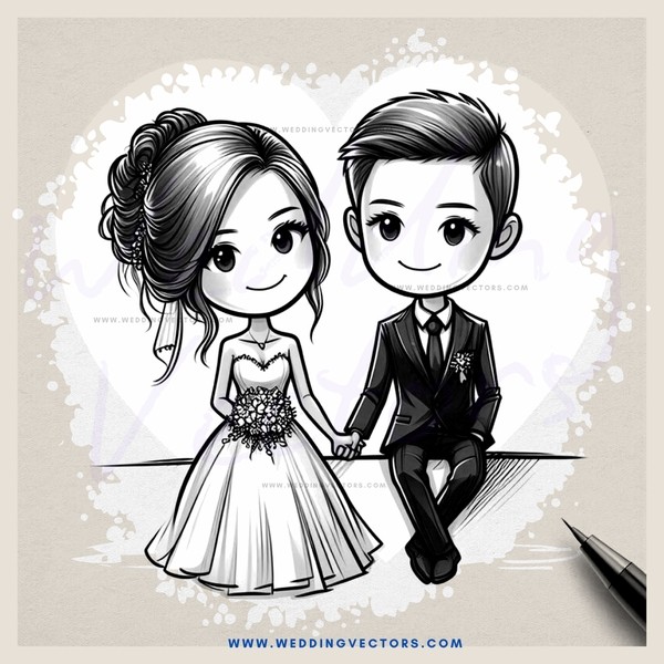 a couple in wedding attire