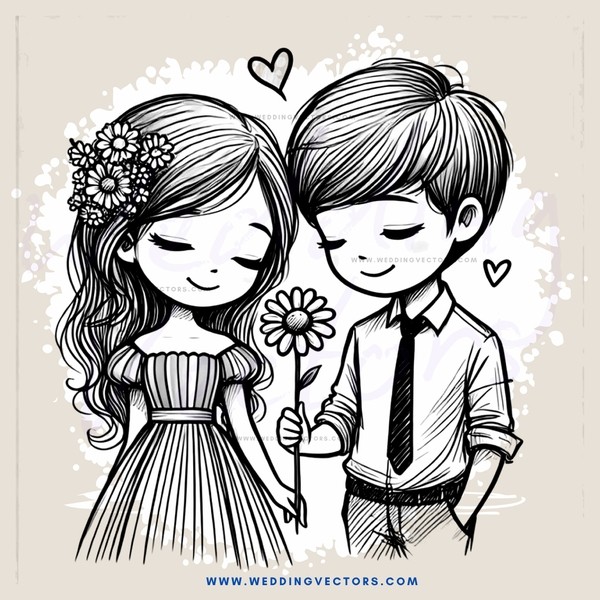two kids holding a flower