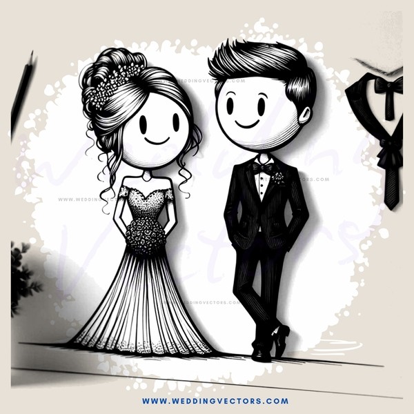 wedding couple posing for picture