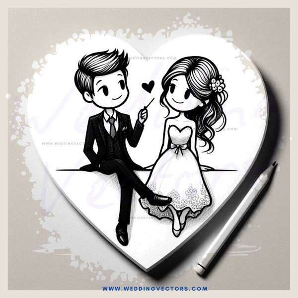 a heart shaped paper clip picture of a couple kissing