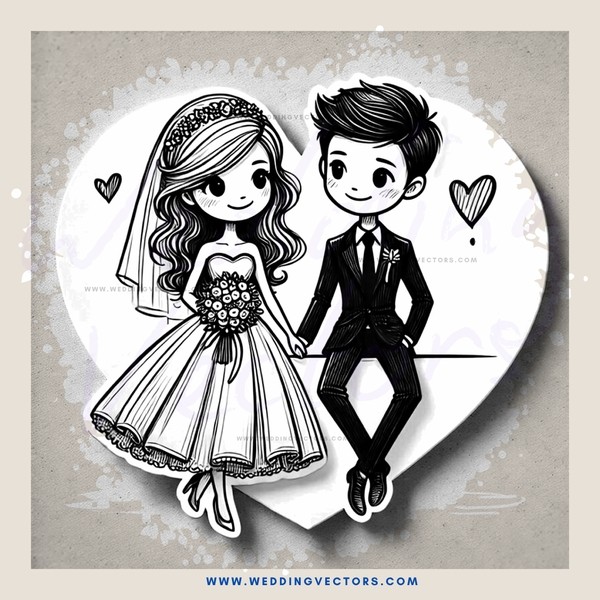 wedding couple sticker