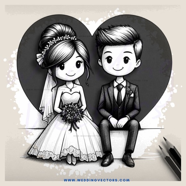 wedding gift tags with hearts drawn on them