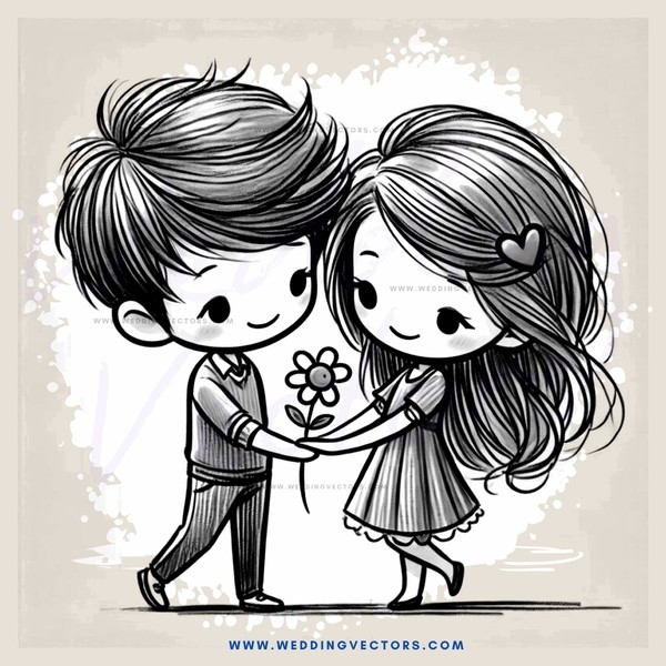 a boy and girl holding hands and smiling