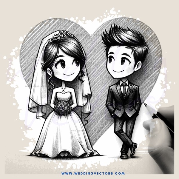 a bride and groom in their wedding day