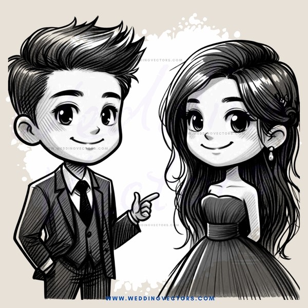 a boy and girl posing together