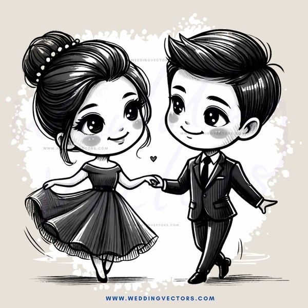 a boy and girl dancing together