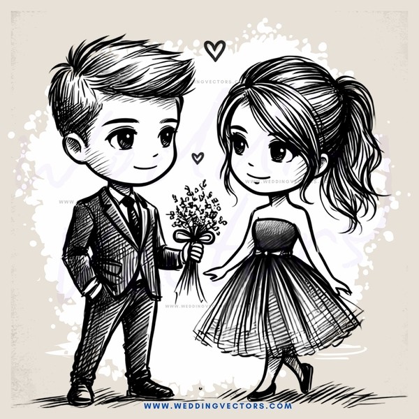 a couple in black and white