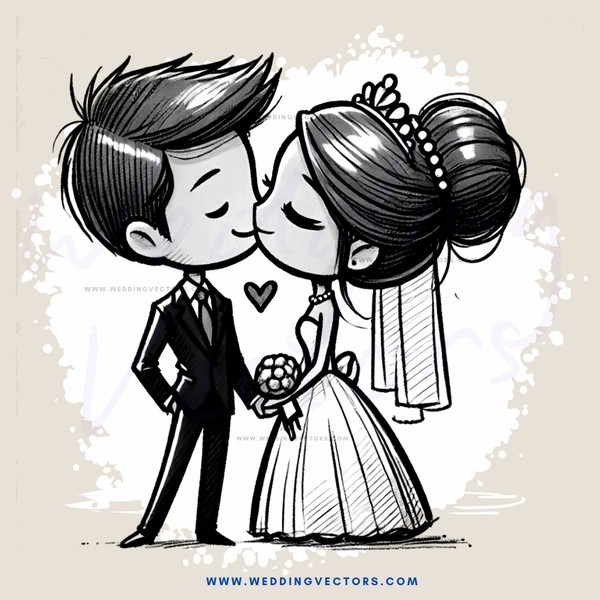 a couple in their wedding outfit