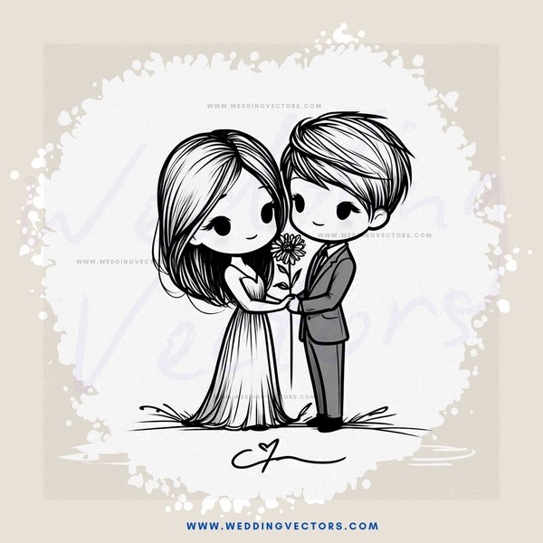 a couple in a wedding pose