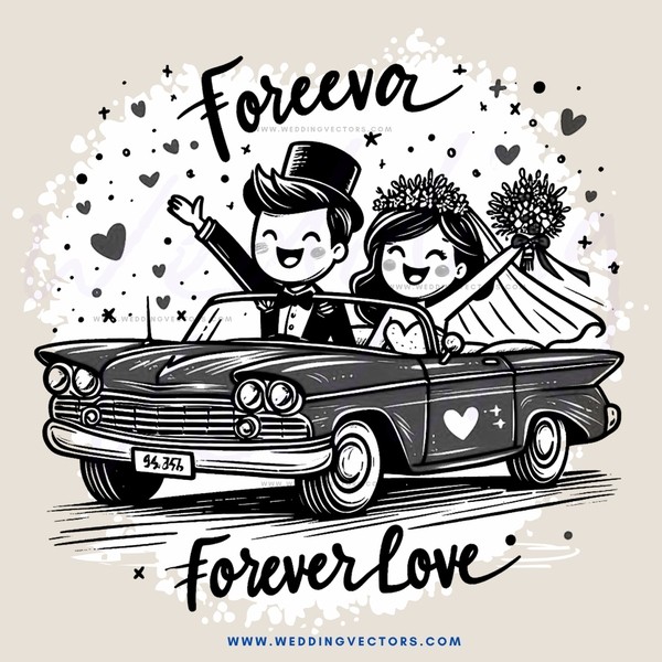forever love caricature drawing